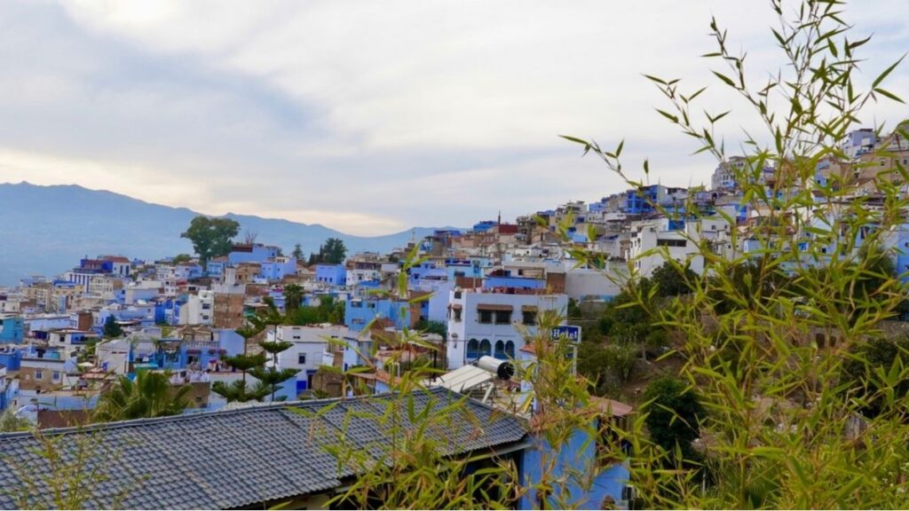 Chefchaouen blue city medina streets in Morocco.