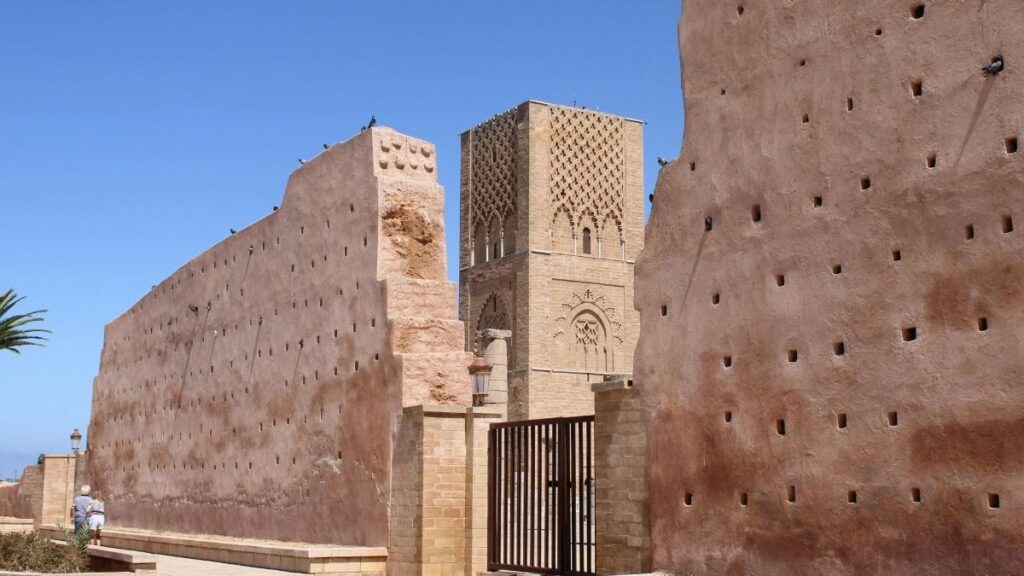 Rabat Hassan Tower and the historical walls.